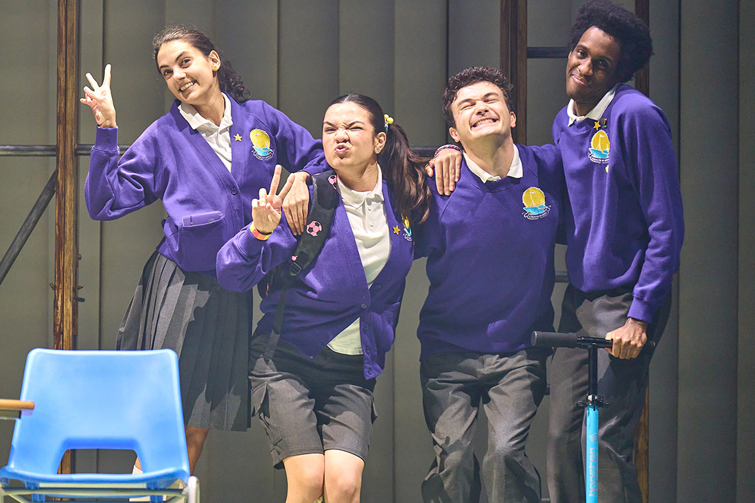 Cast performing scene from The Boy at the Back of the Class